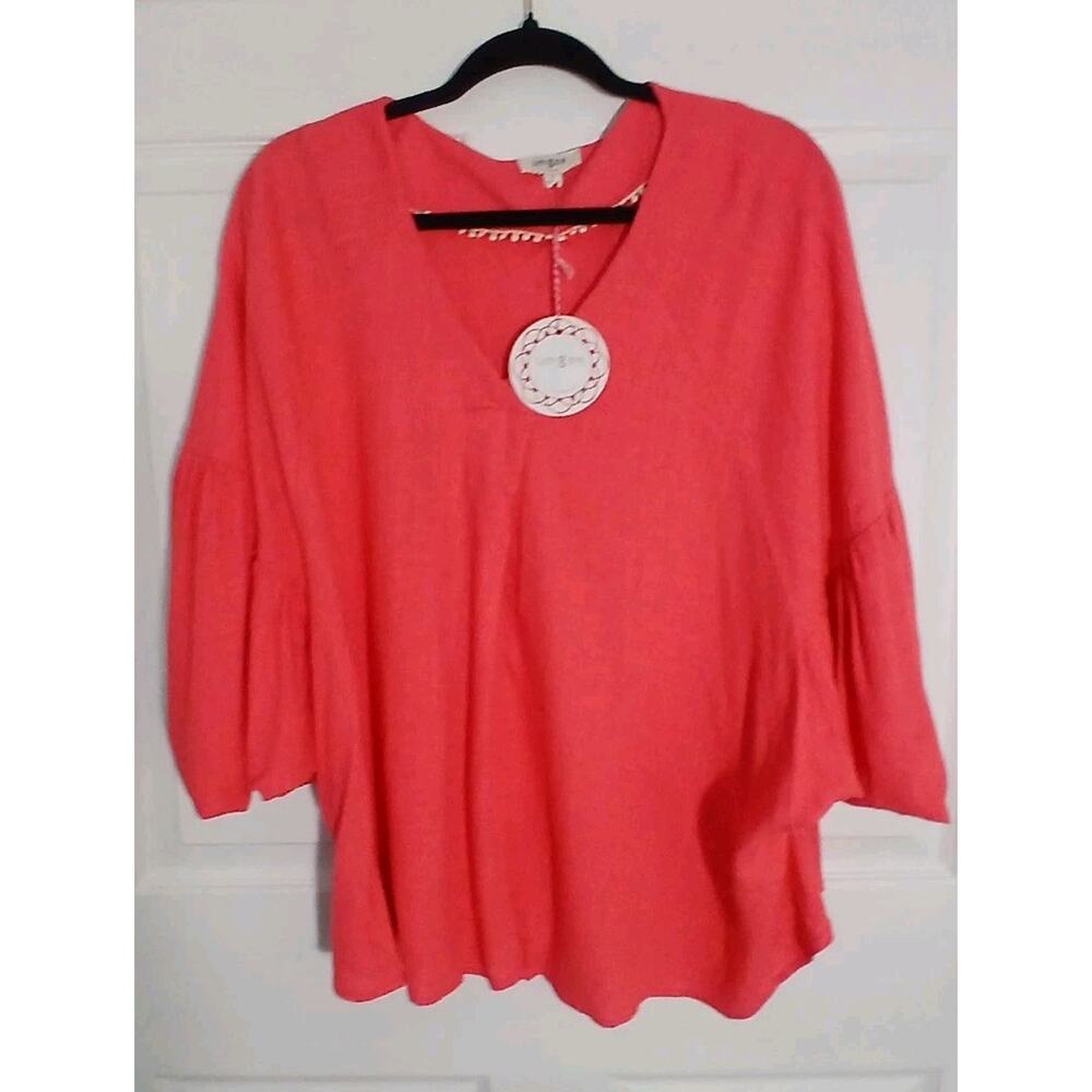 Umgee Dolman Sleeve Peach Blouse Top Size Small Oversized NWT